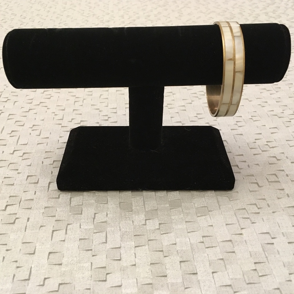 Mother of Pearl Brass Bangle Bracelet